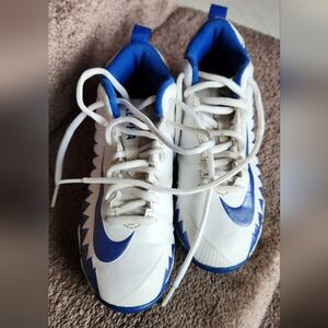 Nike Kids White and Blue Sneakers 1Y